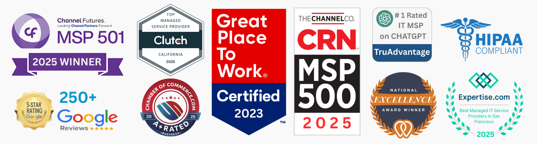 Award-winning Bay Area MSP—TruAdvantage, recognized for excellence in IT services, cybersecurity, HIPAA compliance, and nonprofit IT support. Certified by MSP 501, CRN 500, Google 5-star reviews, Chamber of Commerce, HIPAA, and more.