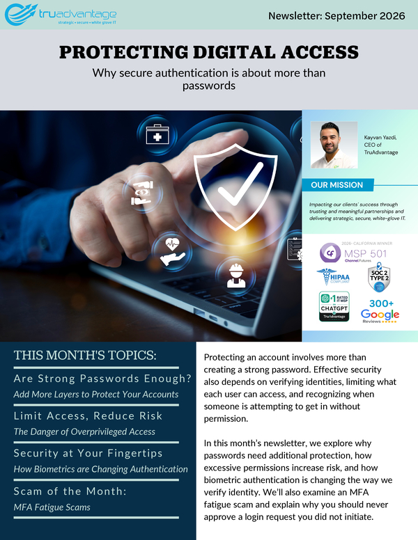 September 2026 Safe and Sound Monthly cover, Protecting Digital Access